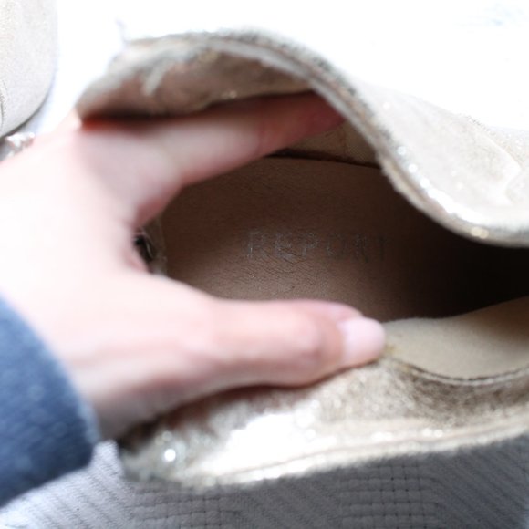 Report Martin Gold Metallic Leather Ankle Boots 8 - Picture 15 of 16